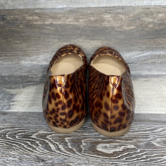 J. Crew sz 7 Tortoise Cece Patent Leather Ballet Flats Leopard Italy 49254 Sz 7 - Picture 2 of 11